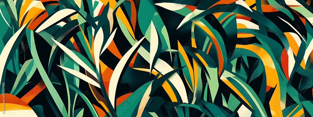 Poster abstract colorful leaves pattern background.