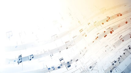 Obraz premium Flowing music notes background.