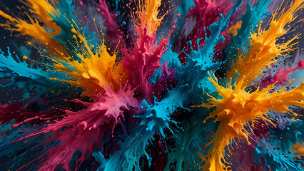 abstract background featuring vibrant acrylic splash effects