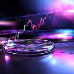 Obraz premium Stock Market Growth Candlestick Chart Financial Data Investment Trading Economic Tren