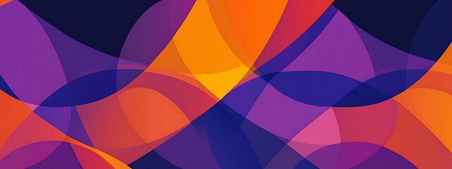 Abstract overlapping colorful wave shapes.