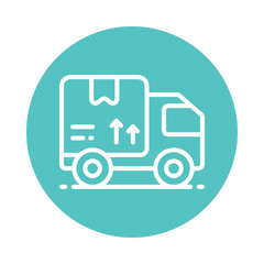 Logistics Delivery Vector Circle Outline Icon.  Eps 10 file 