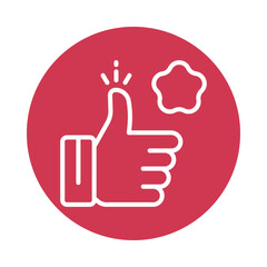 Thumbs Up  Vector Circle Outline Icon.  Eps 10 file 
