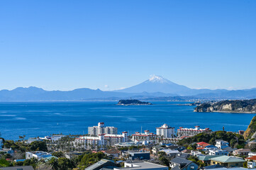 神奈川県逗子市披露山からの富士山