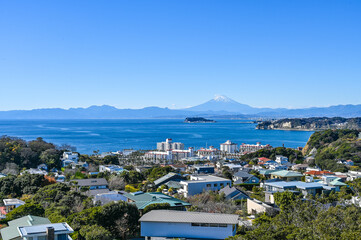 神奈川県逗子市披露山からの富士山