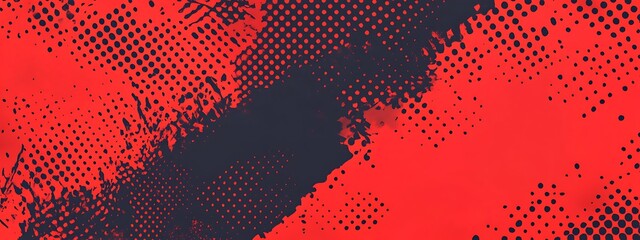 Red and black grunge halftone textured background.