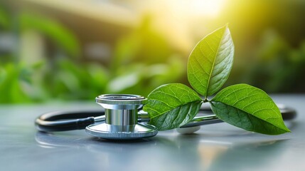This image highlights eco-friendly medical equipment that exemplifies the harmony between healthcare and environmental sustainability.
