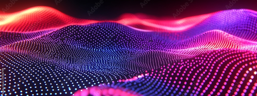 Poster abstract colorful wave particles background.