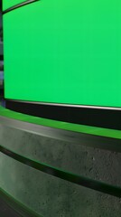 A green screen background tailored for news anchorman use, perfect for creating dynamic broadcast environments
