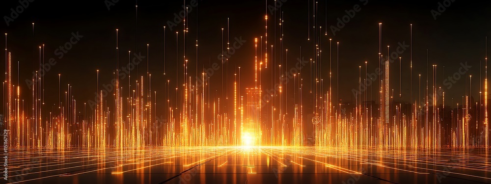 Poster abstract glowing vertical lines background.