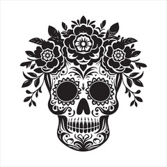 Fototapeta premium - Sugar Skull head clipart