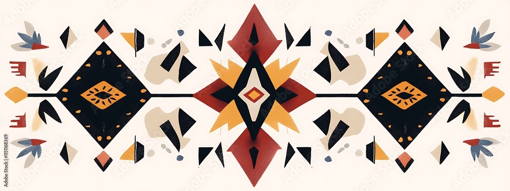 Aufkleber symmetrical ethnic geometric pattern.