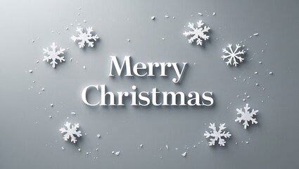 White snowflakes surround Merry Christmas message
