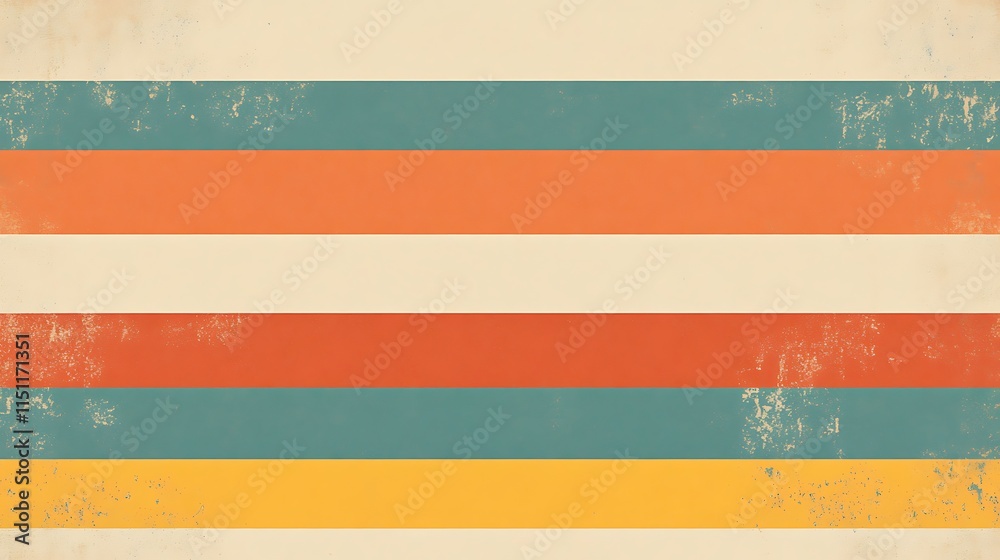 Poster retro striped background with grunge texture.