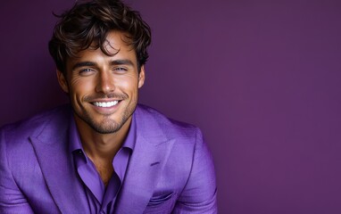 Fototapeta premium Confident businessman with a suit and a smile in a studio background, He looking at the camera