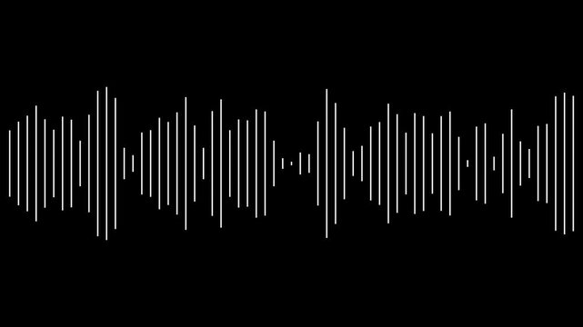 line audio wave visualization voice record, sound wave animation on white background, line digital minimalist voice, and soundtrack
