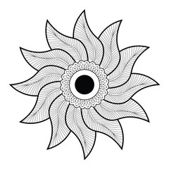 Hand drawn mandala drawing with white background