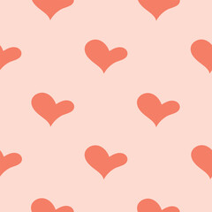 Simple hearts seamless pattern for Valentine's Day card, poster, decoration, printing on phone cases, fabrics, paper, wallpaper