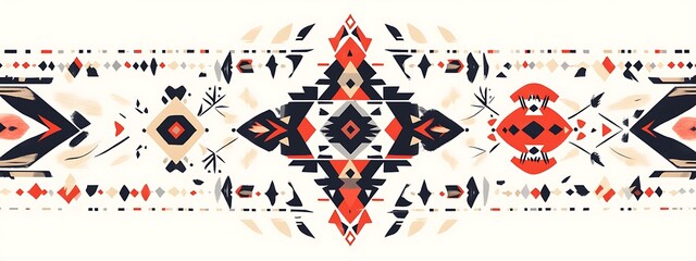 Seamless colorful geometric ethnic pattern.