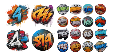 Vibrant Graffiti Art Collection with Circular Designs