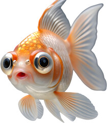 Charming Bubble eye goldfish clipart featuring vibrant colors and distinctive aquatic beauty.