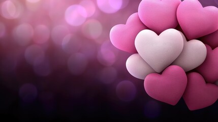 Fototapeta premium Celebrating love heart shapes romantic background digital art warm colors close-up valentine's day concept