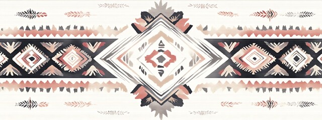 Southwestern geometric pattern in muted tones.