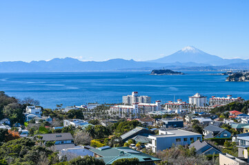 Obraz premium 神奈川県逗子市披露山からの富士山