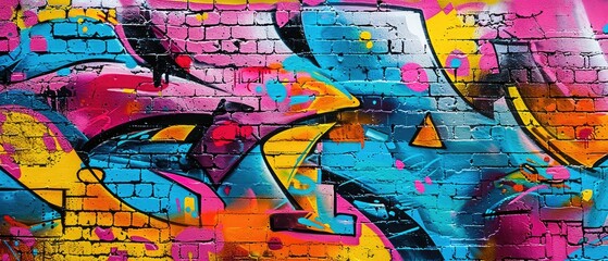 Obraz premium Abstract Graffiti Art with Brick Background Graffiti Template