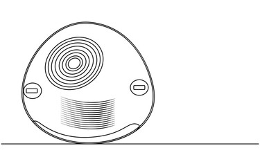 Continuous one single line drawing Portable electric air heater heating icon, Portable electric air heater continuous line drawing. One line art of home appliance