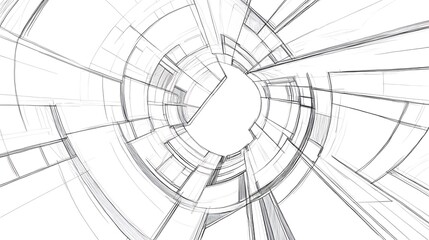 Obraz premium Intricately Designed Futuristic 3D Render: Abstract Architectural Wireframe Illustration. AI Generated