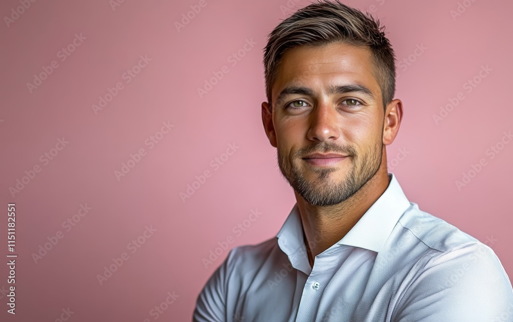 Wall mural Confident businessman with a suit and a smile in a studio background, He looking at the camera