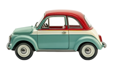 Vintage Plastic and Metal Car isolated on transparent Background
