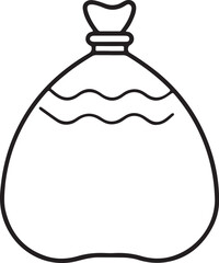 bag icon line art, water bag