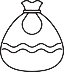 bag icon line art, water bag