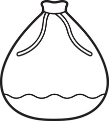 bag icon line art, water bag