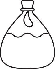 bag icon line art, water bag