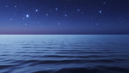 Serene Night Sky Over Calm Ocean Waters