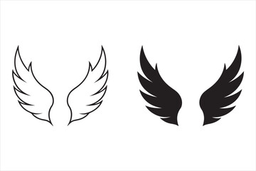 Wings icon set vector