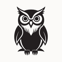 owl logo set. Owl face logo vector silhouette