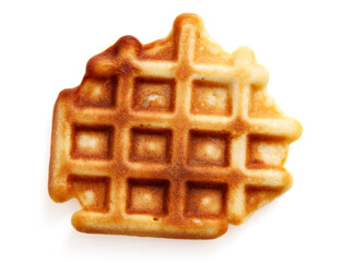 A waffle is shown with a lot of detail, including the squares and the ridges