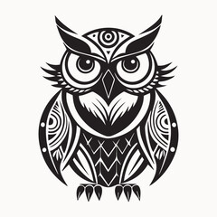 Fototapeta premium Owl logo vector silhouette, tibal