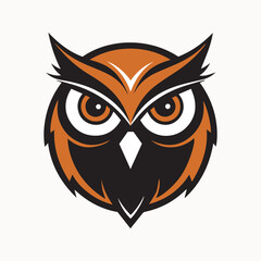 owl logo set. Owl face logo vector silhouette