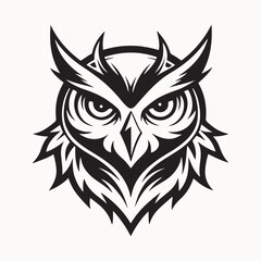 owl logo set. Owl face logo vector silhouette