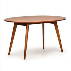 Fototapeta premium Elegant Mid-Century Modern Oval Table with Wooden Legs