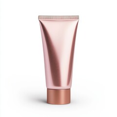 Elegant Rose Gold Tube Container for Cosmetic Product Display