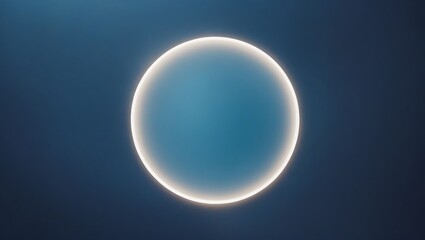 Illuminated Oval Shape Against Dark Blue Background