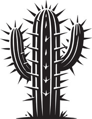 Big Cactus silhouette vector illustration isolated on white background