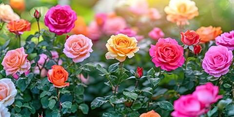 Vibrant and colorful rose blooms beautifully in the garden, showcasing the stunning variety and charm that colorful roses can bring to any outdoor space or floral arrangement.