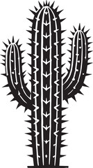 Big Cactus silhouette vector illustration isolated on white background